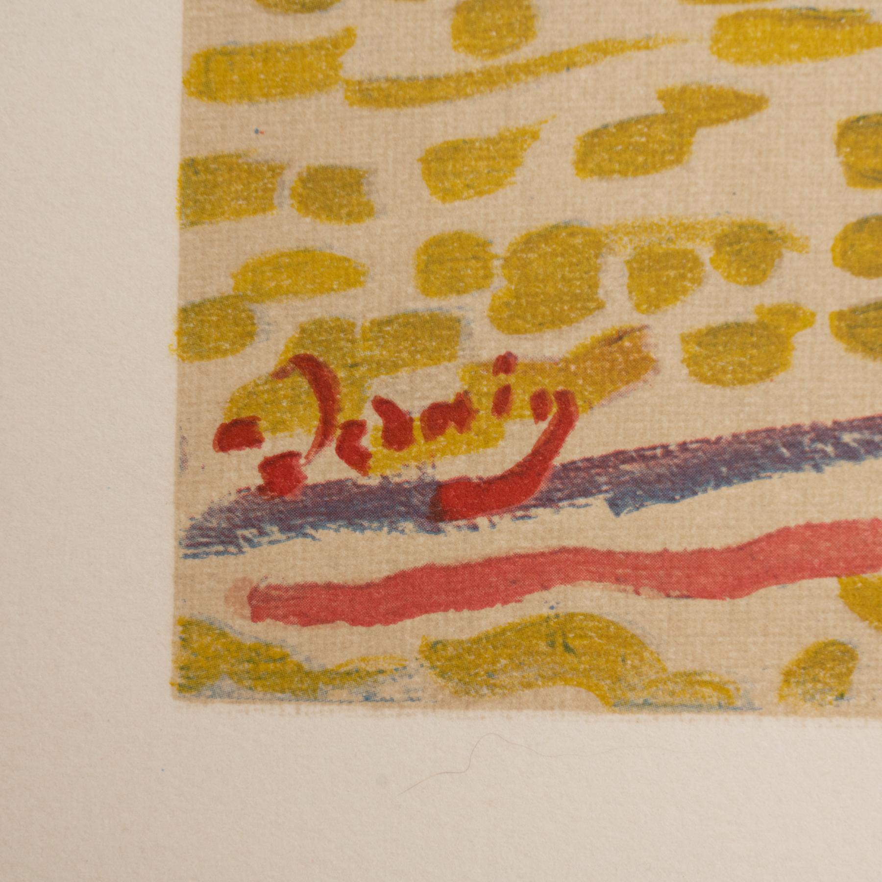 Paper André Derain Framed 'Paysage à l'Estaque' Color Lithography, circa 1972 For Sale