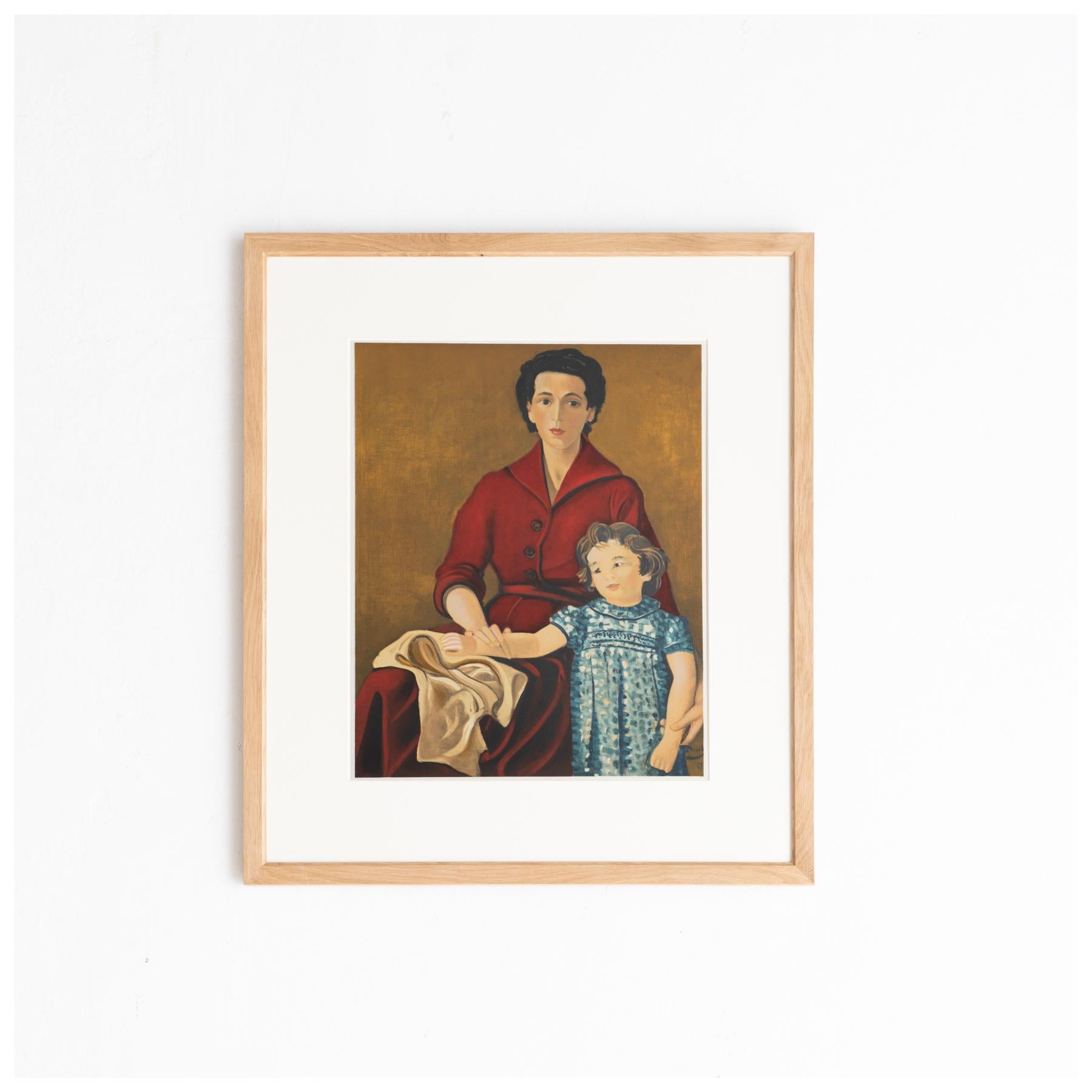 Original 'Portrait de Denise et Claire' color lithograph by André Derain.

Lithograph printed from an original painting made by the author in France, circa 1949.

Published by Mourlot in Collection Pierre Levy in 1970, Paris. 

Framed and