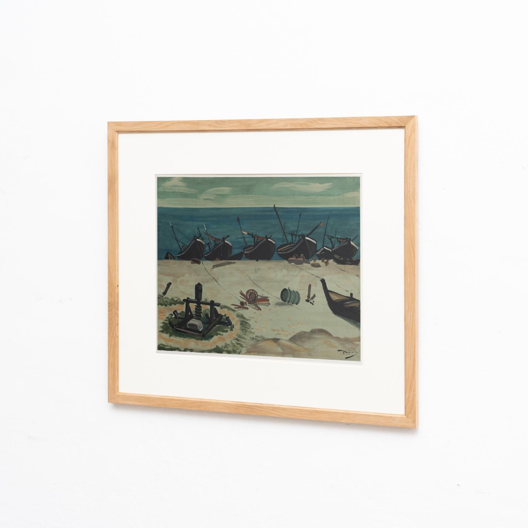 Modern André Derain Framed 'The Small Harbour' Color Lithography, circa 1970 For Sale