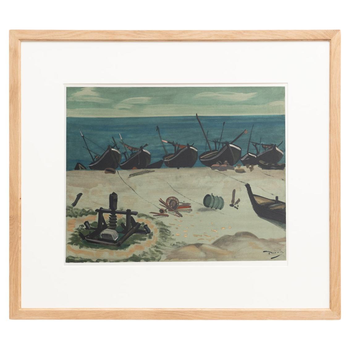 André Derain Framed 'The Small Harbour' Color Lithography, circa 1970