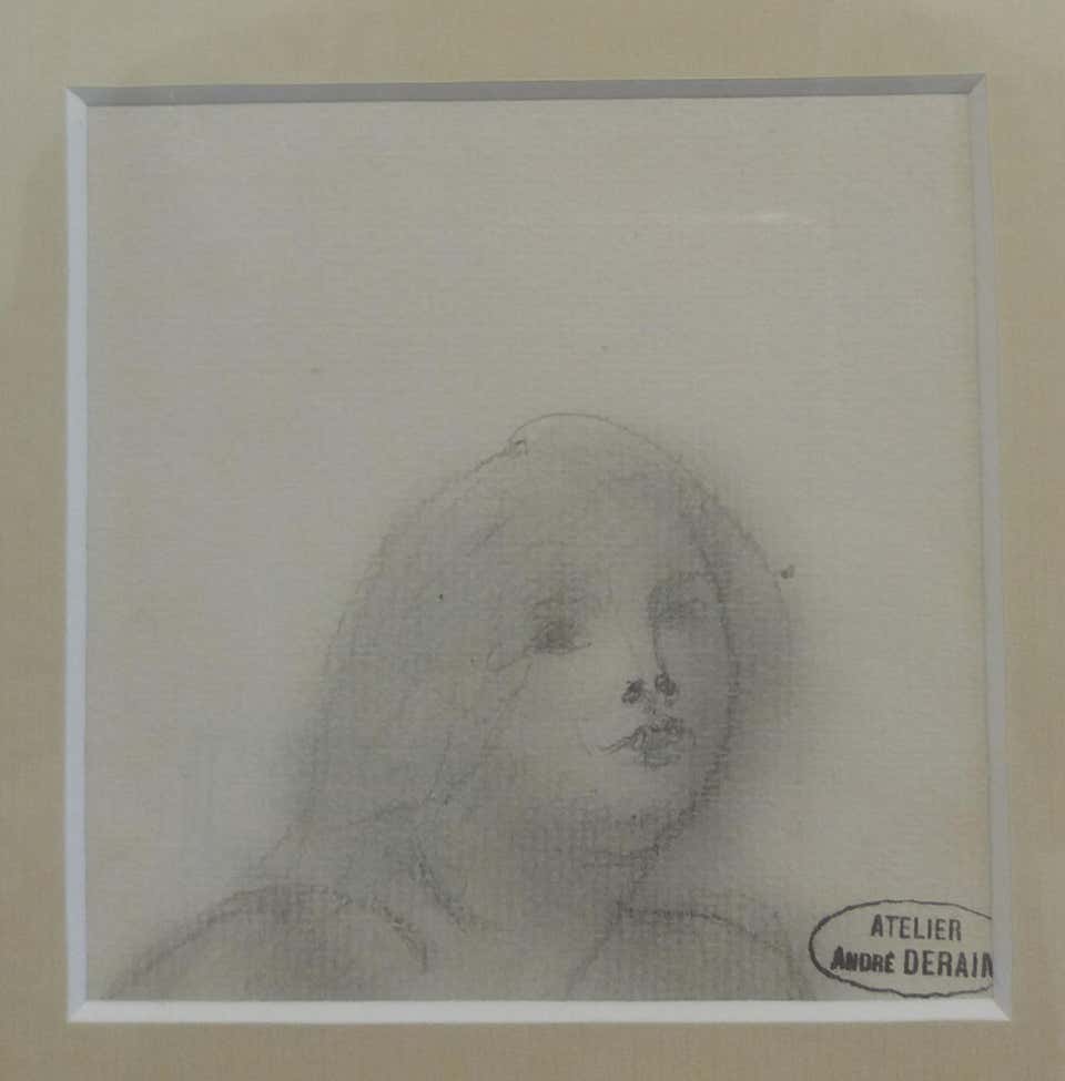 Derain Small Head in Pencil. original drawing painting