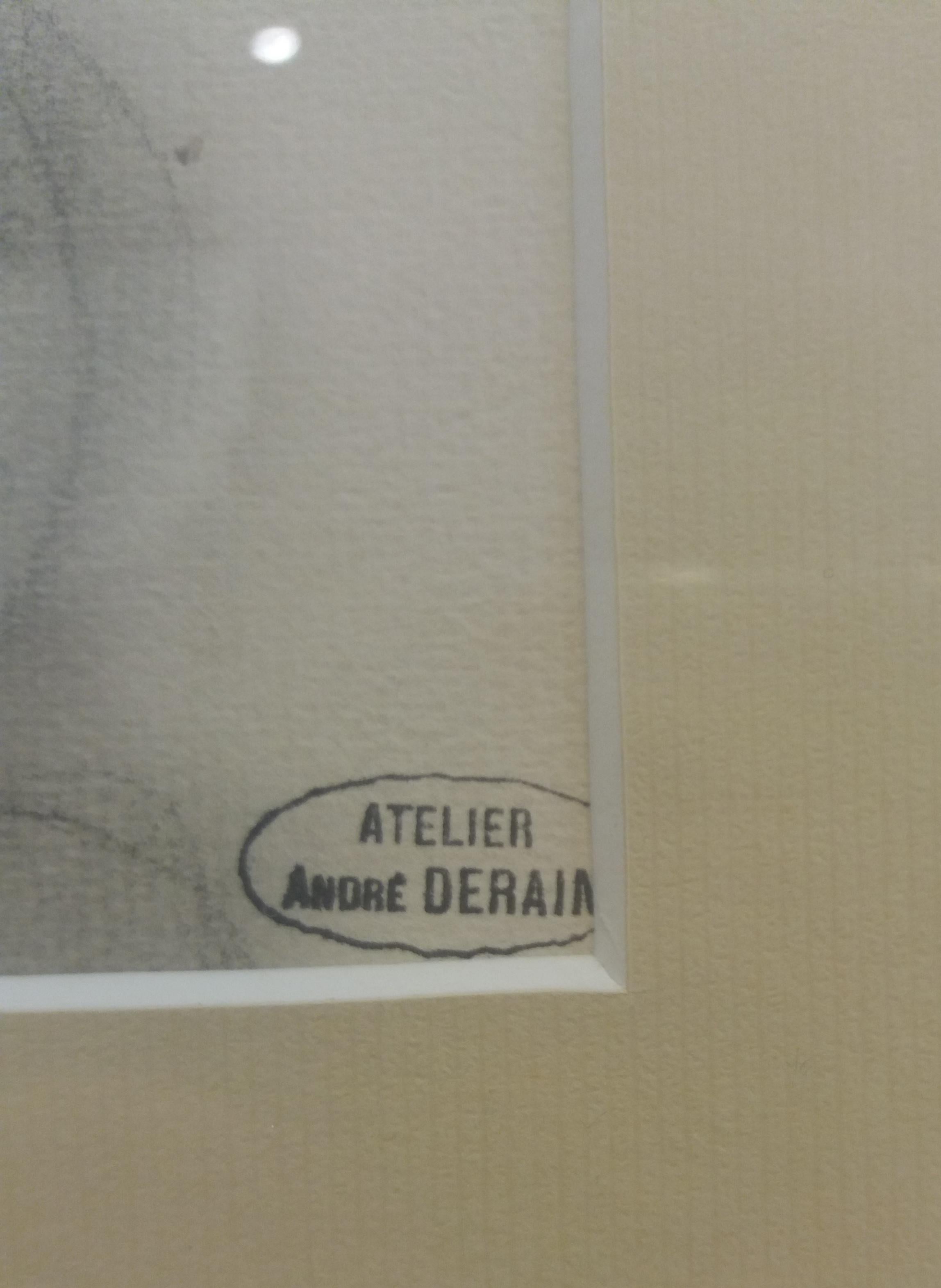 Derain24. 4.12 Small Head in Pencil. original drawing painting (Fauvismus), Painting, von André Derain