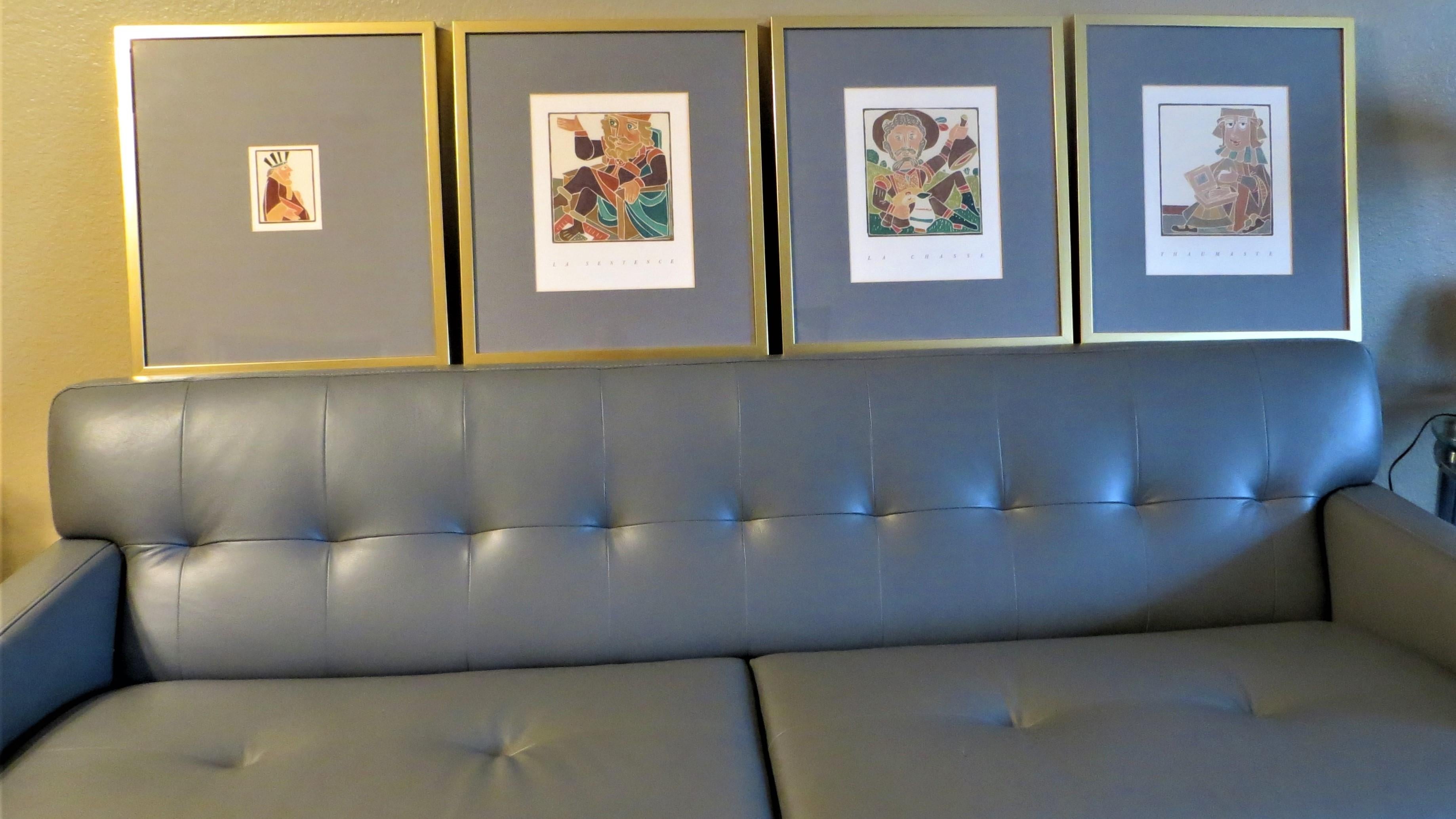 Set of Four Framed Wood Cut Prints After André Derain For Sale 1