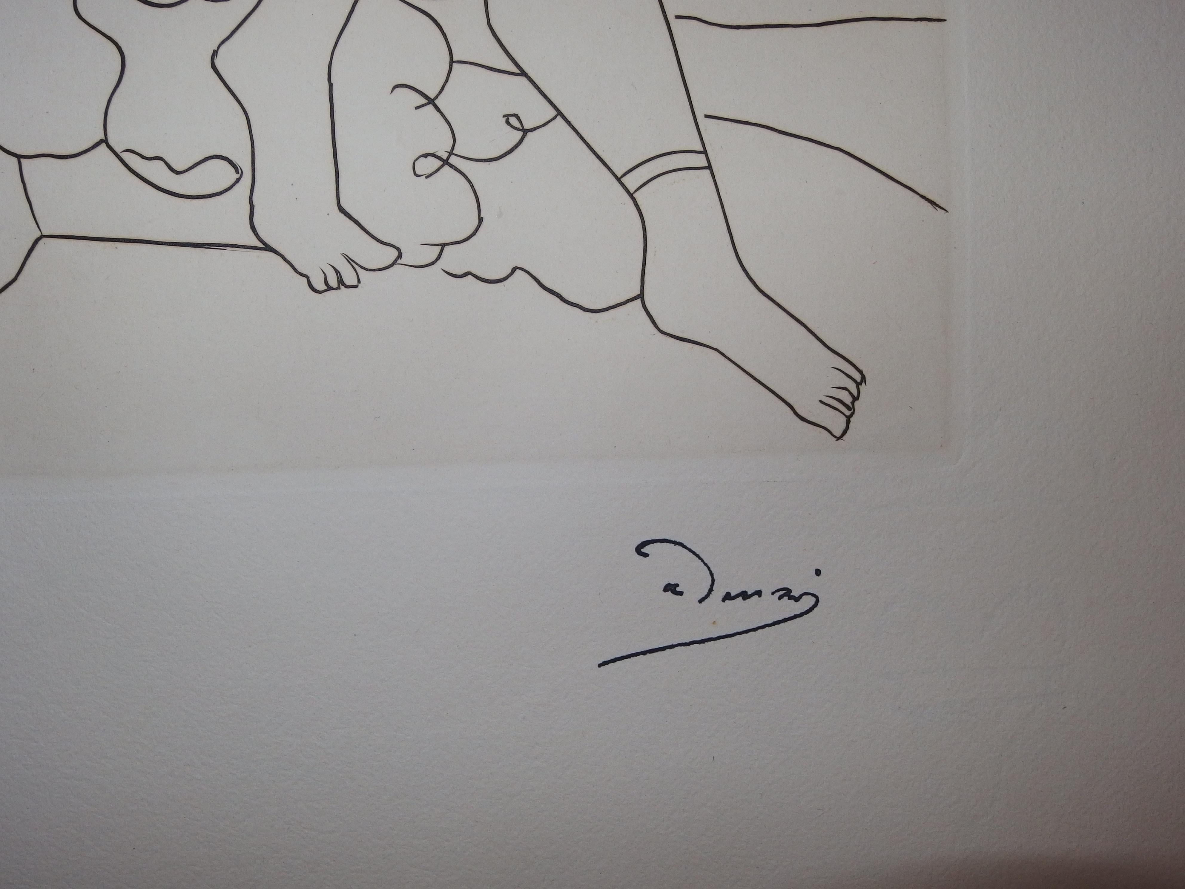 Una mujer hermosa y orgullosa - Grabado original - 1951 - Print de André Derain