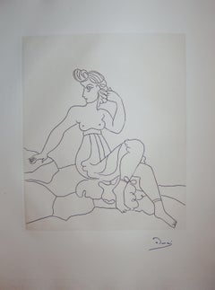 Una mujer hermosa y orgullosa - Grabado original - 1951