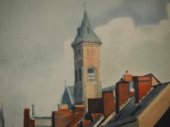 Amiens attraversata dal fiume Somme, 1970 - Litografia firmata