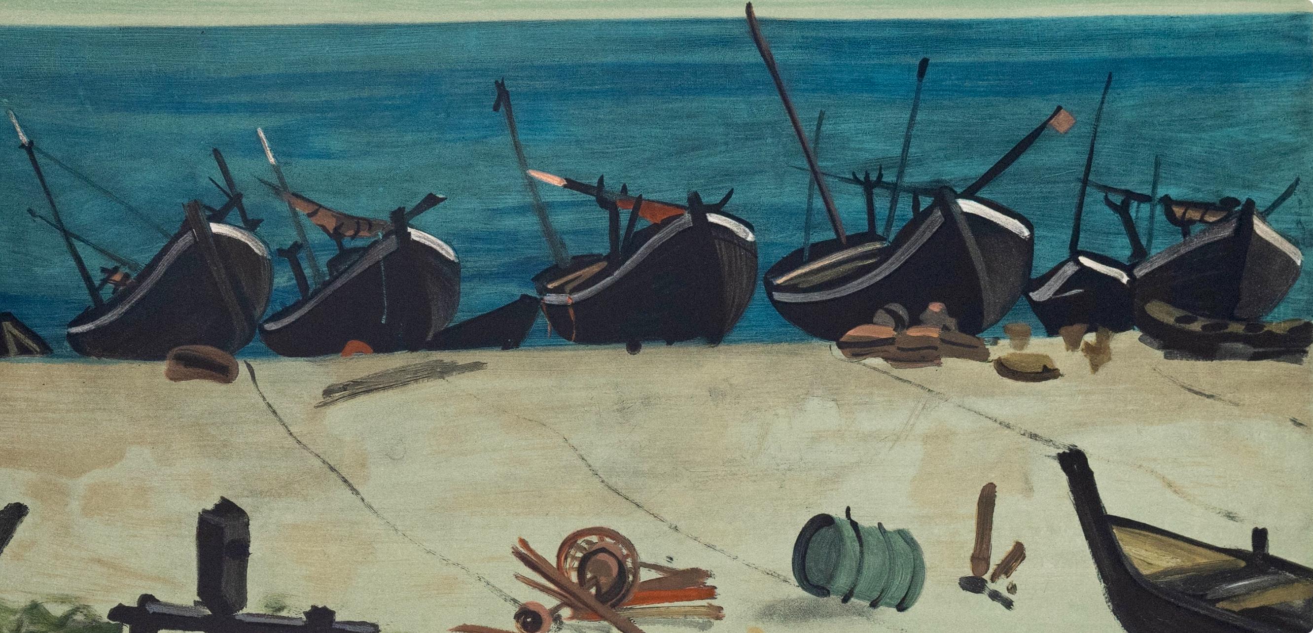Andre Derain, Bateaux à Graveline, 1970 (d'après) - Print de André Derain