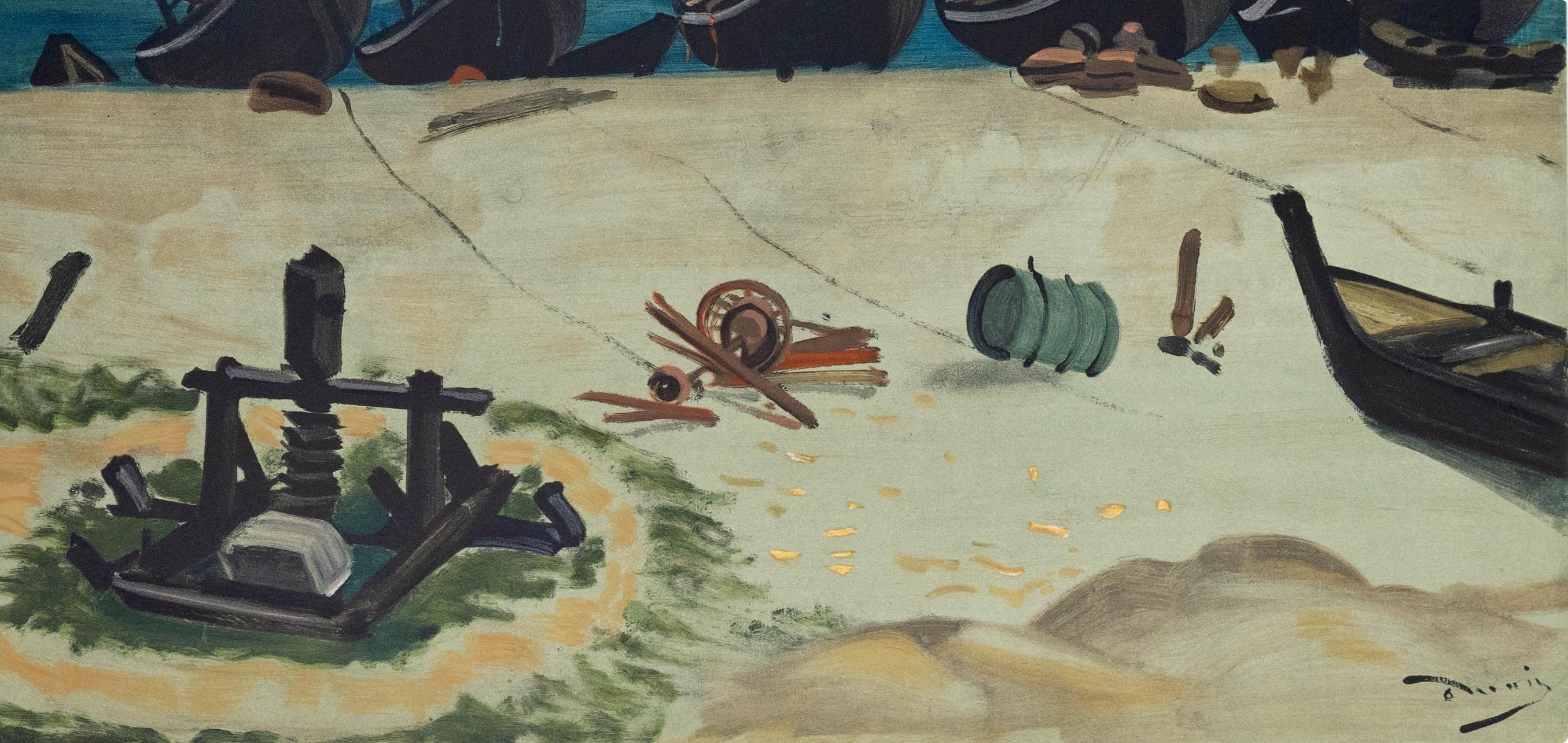 Andre Derain, Bateaux à Graveline, 1970 (d'après) - Fauvisme Print par André Derain