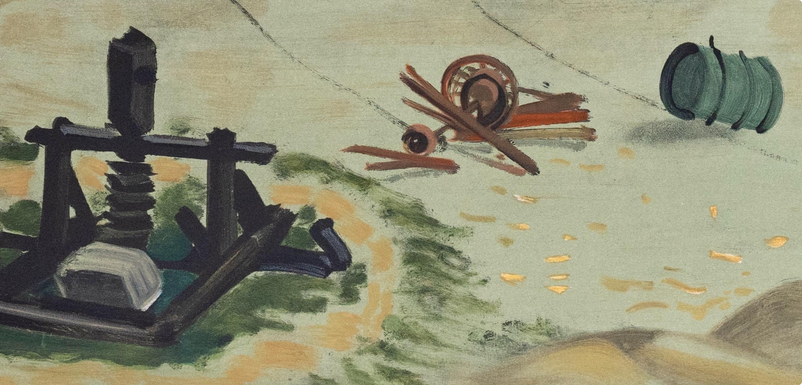 Andre Derain, Bateaux à Graveline, 1970 (d'après) - Gris Figurative Print par André Derain