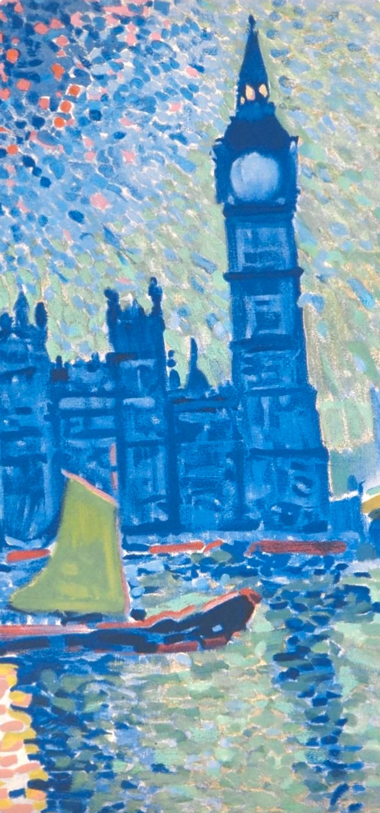 Andre Derain, Londres, la Tamise et Big Ben, extrait de Fauves, VII, 1972 (d'après) - Print de André Derain