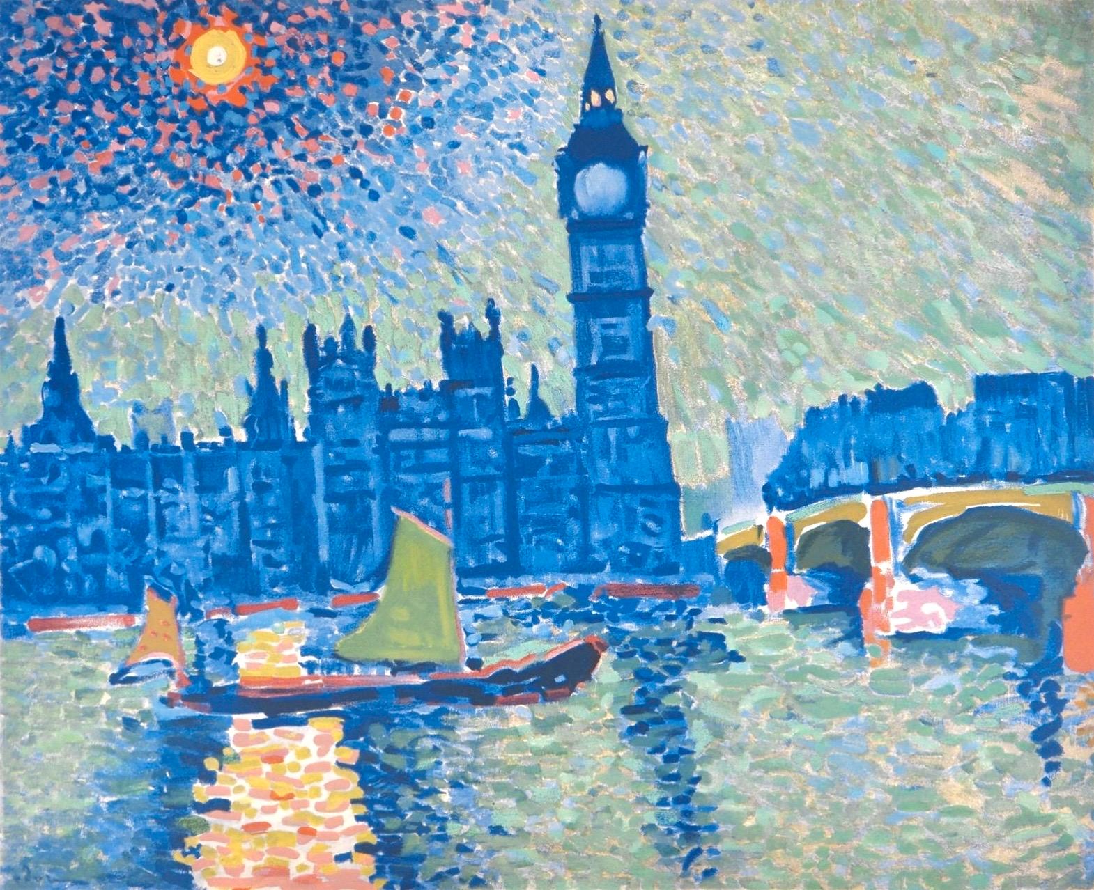 Andre Derain, London, The Thames and Big Ben, from Fauves, VII, 1972 (after)
