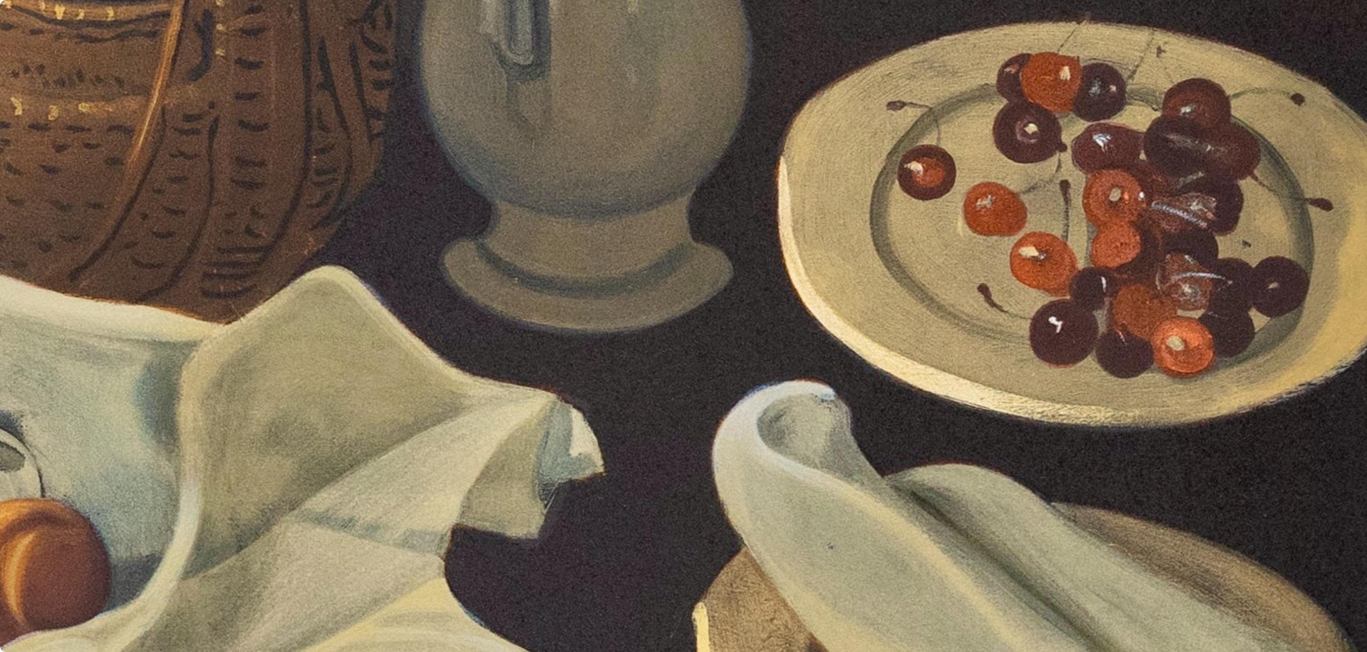 Cette exquise lithographie d'Andre Derain (1880-1954), intitulée Nature Morte, tirée de l'in-folio Andre Derain entre 1935 et 1949, V, 1970, provient de l'édition publiée par Fernand Mourlot, Paris, et imprimée par Mourlot Frères, Paris, le 4