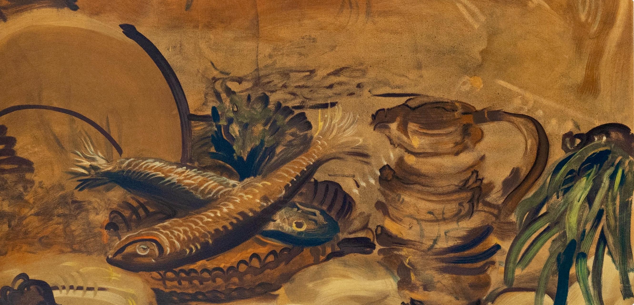 Andre Derain, Nature morte au poisson, 1970 (d'après) - Print de André Derain