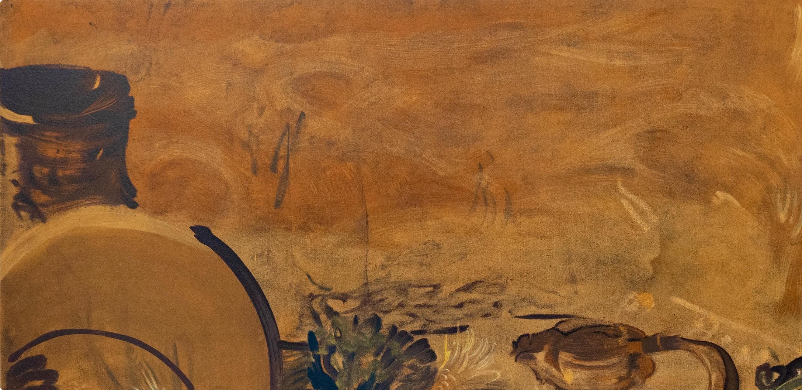 Andre Derain, Nature morte au poisson, 1970 (d'après) - Marron Still-Life Print par André Derain