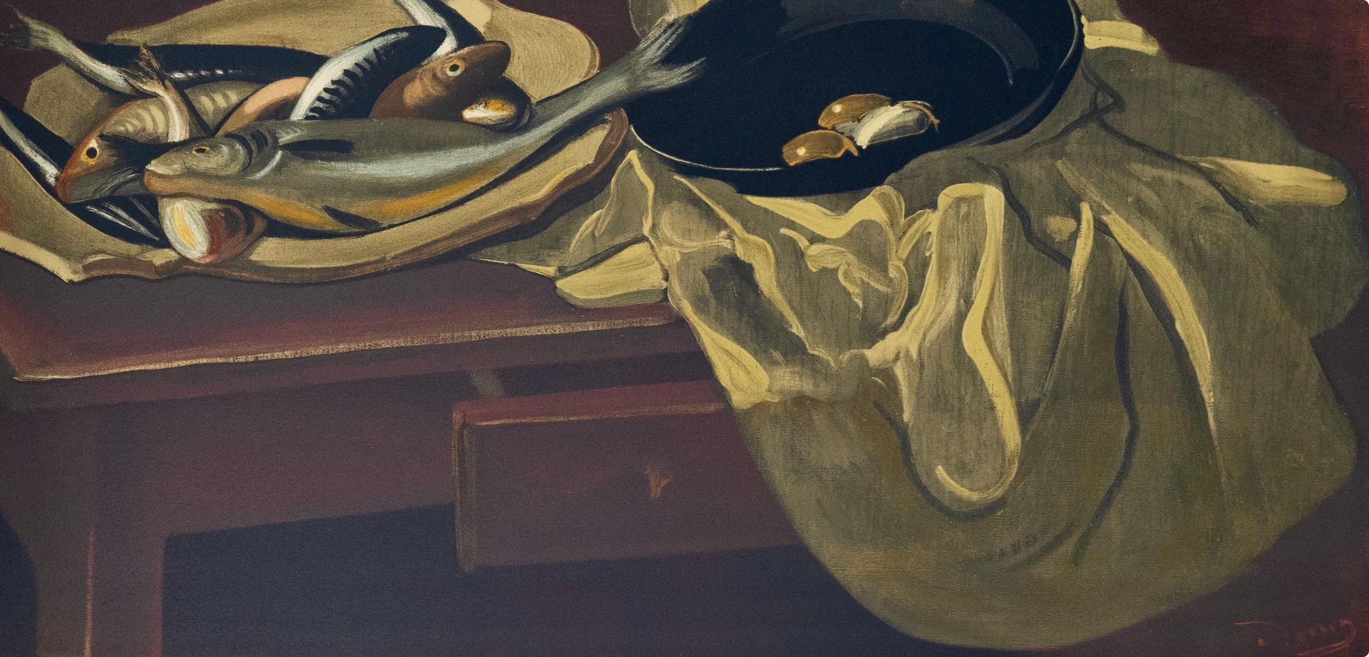 Andre Derain, Nature morte au poisson et à la casserole, 1970 (d'après) - Fauvisme Print par André Derain