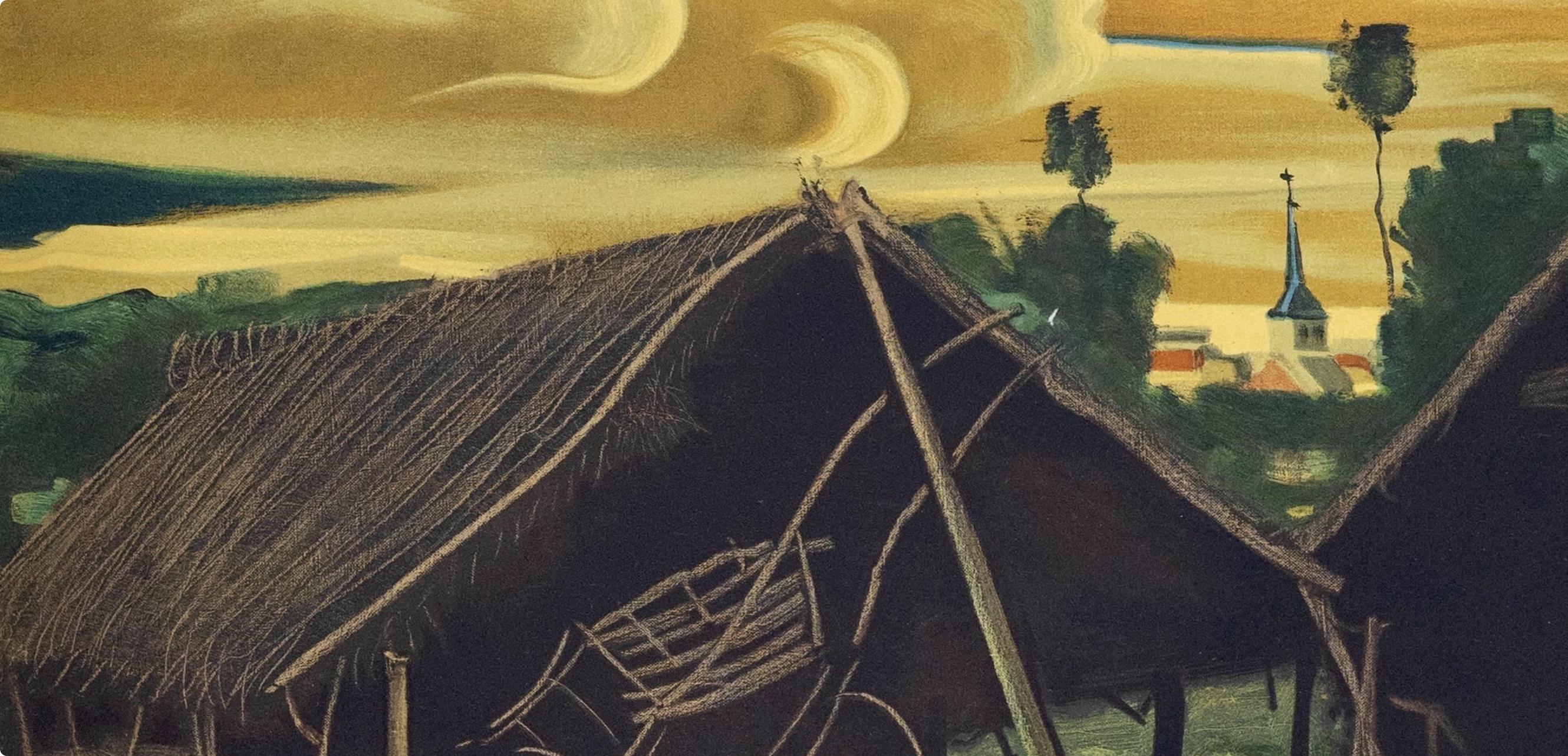 Andre Derain, The Two Hangars, 1970 (after) - Black Figurative Print by André Derain