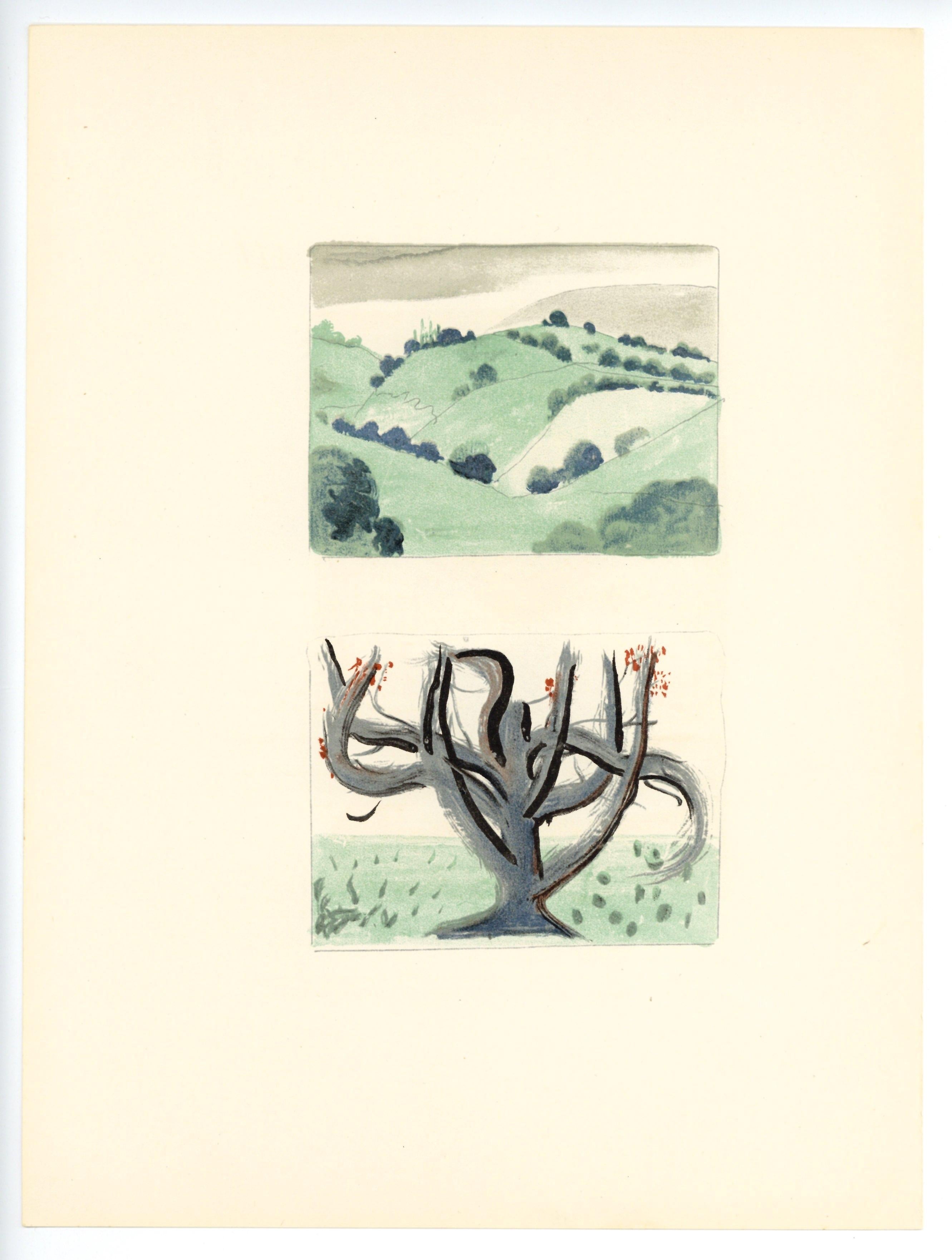 Au Jardin d'Allah, Verve: Revue Artistique et Littéraire - Beige Abstract Print by André Derain