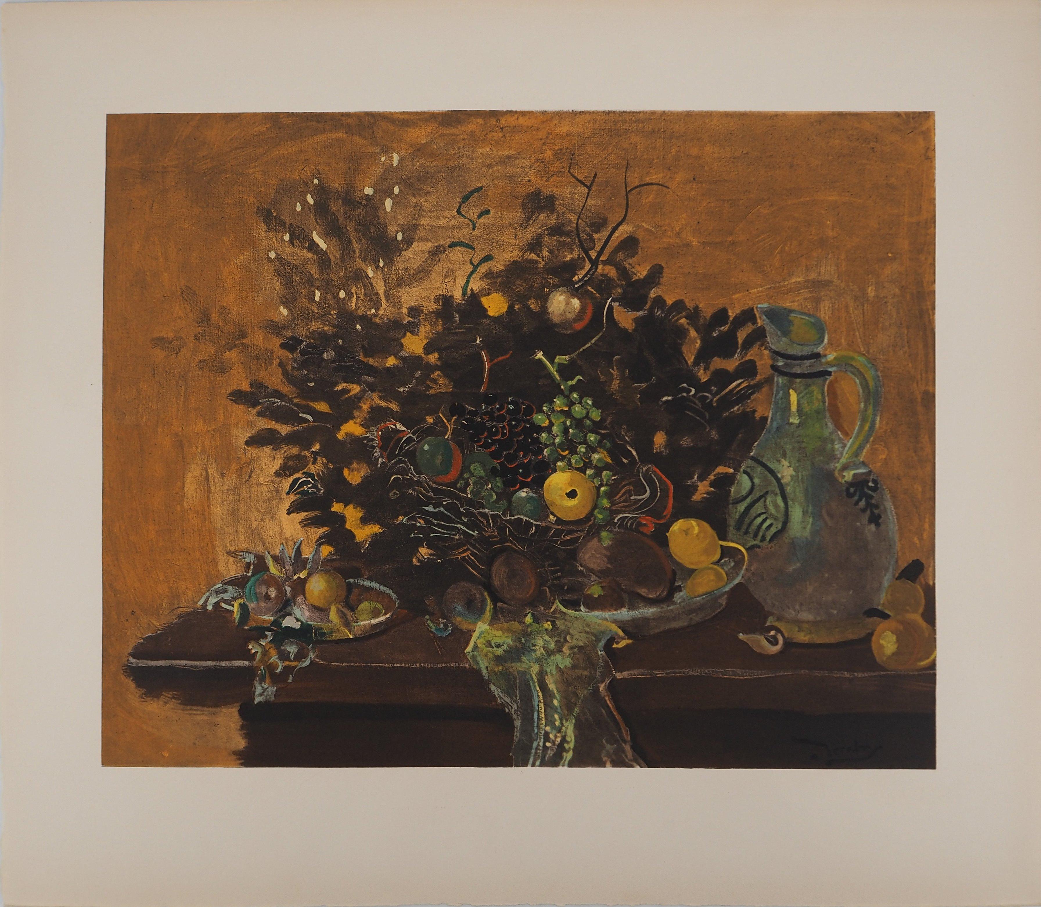„Herbstliches Stillleben“, 1962 – Signierte Lithografie