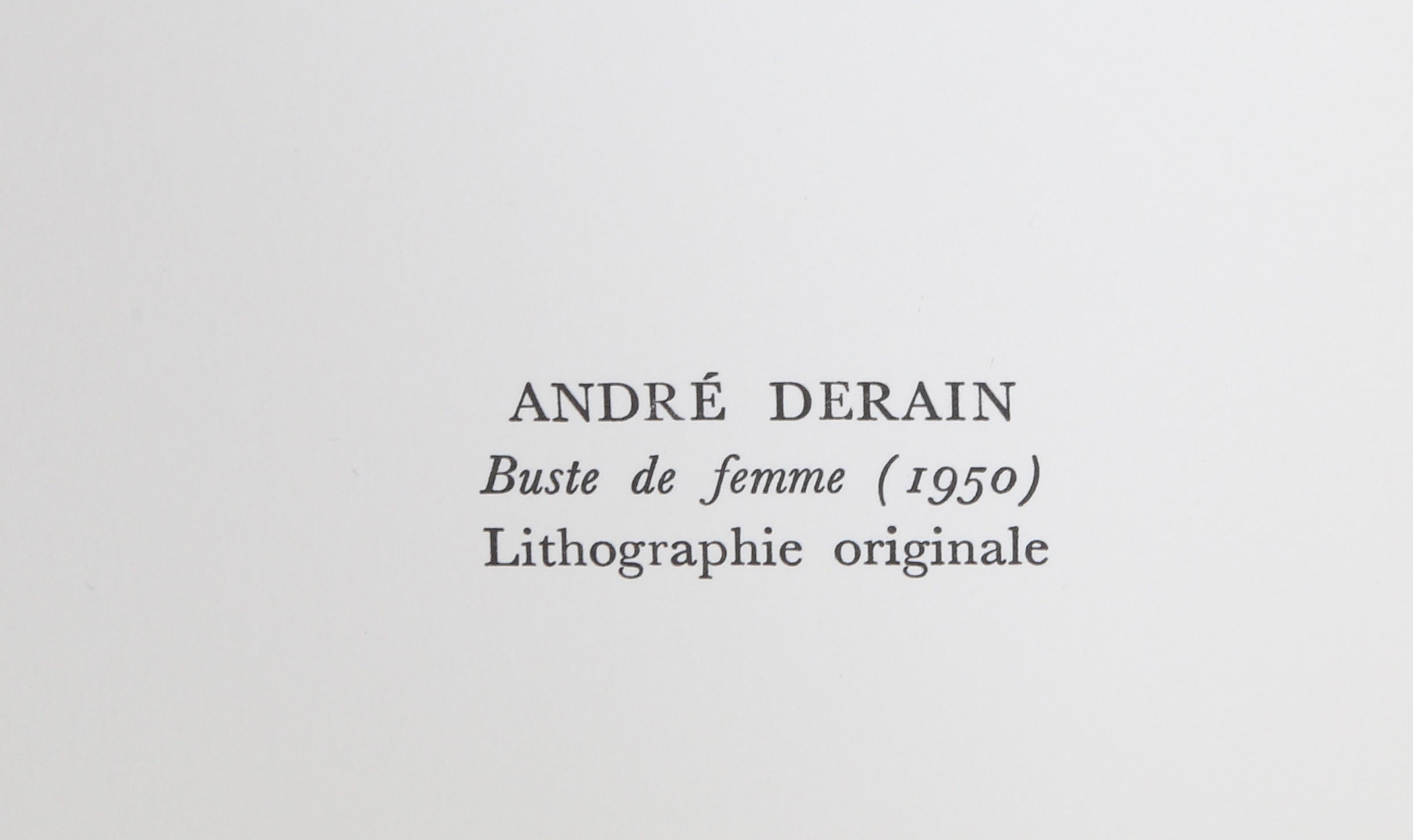 Buste de Femme, litografía impresionista de André Derain en venta 2