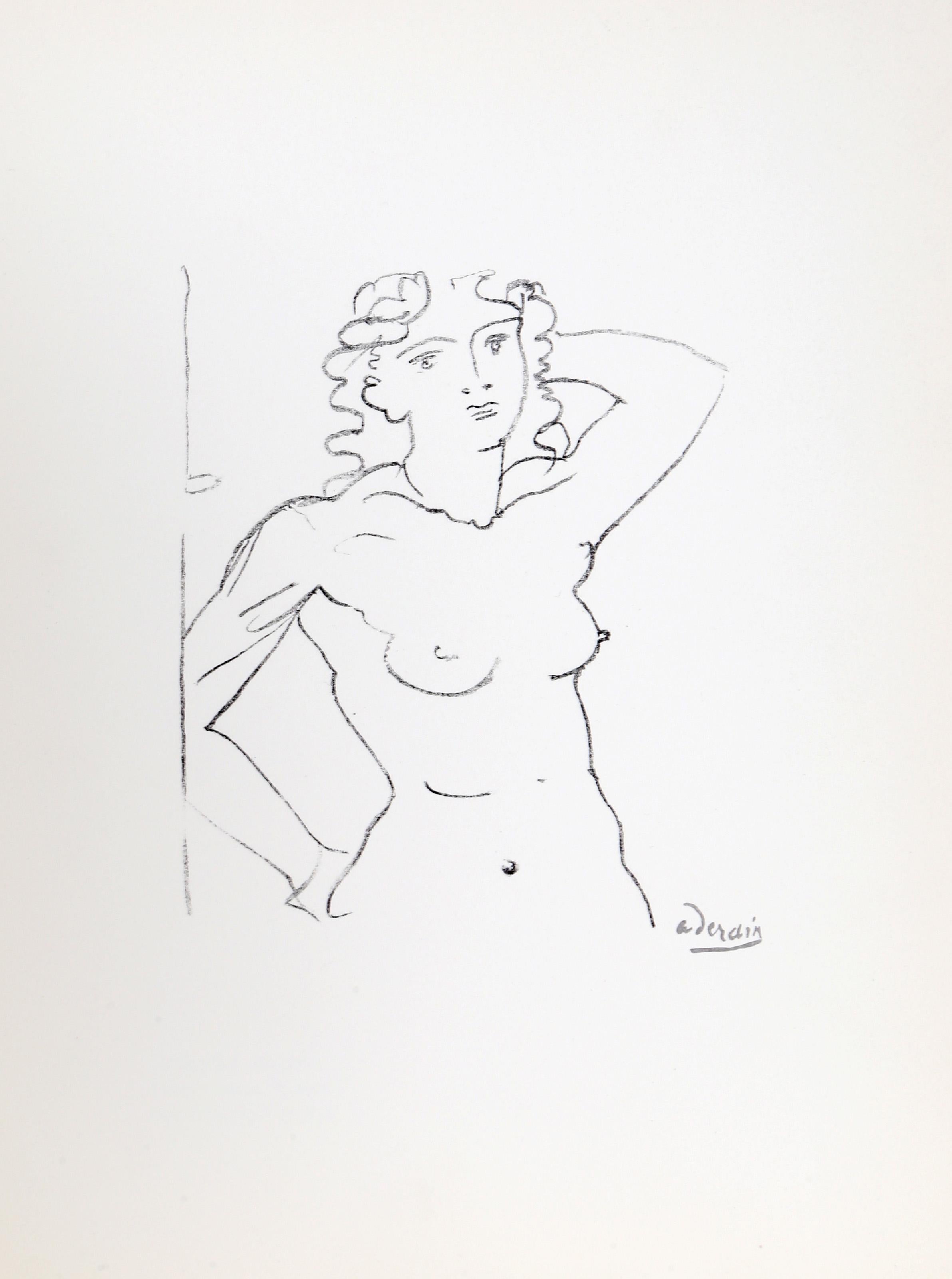 Andre Derain, francés (1880 - 1954) - Buste de Femme de Souvenirs de Portraits d'Artistes. Jacques Prevert: Le Coeur a l'ouvrage, Año:  1950 (impreso en 1972), Medio:  Litografía, firmada en la plancha, Tamaño de la imagen:  15 x 15 cm, Tamaño:  13 