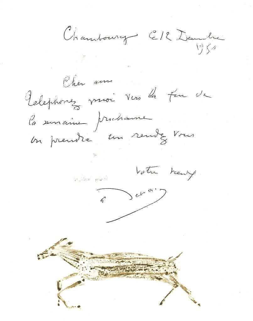 Composition is an original lithograph realized after André Derain for the volume "A même la pierre" by Fernand Mourlot.

Ref. A la meme Pierre, Fernand Mourlot Lithographe, Pierre Bordas & Fils, Paris 1982

Edition of 70 of 150 specimens. on Arches