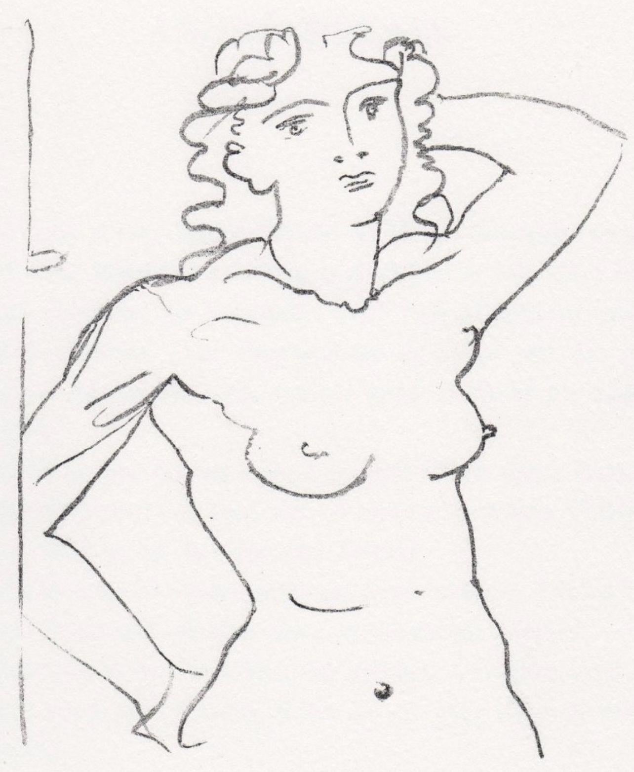 André Derain Figurative Print - Derain, Buste de femme, Souvenirs et portraits d'artistes (after)