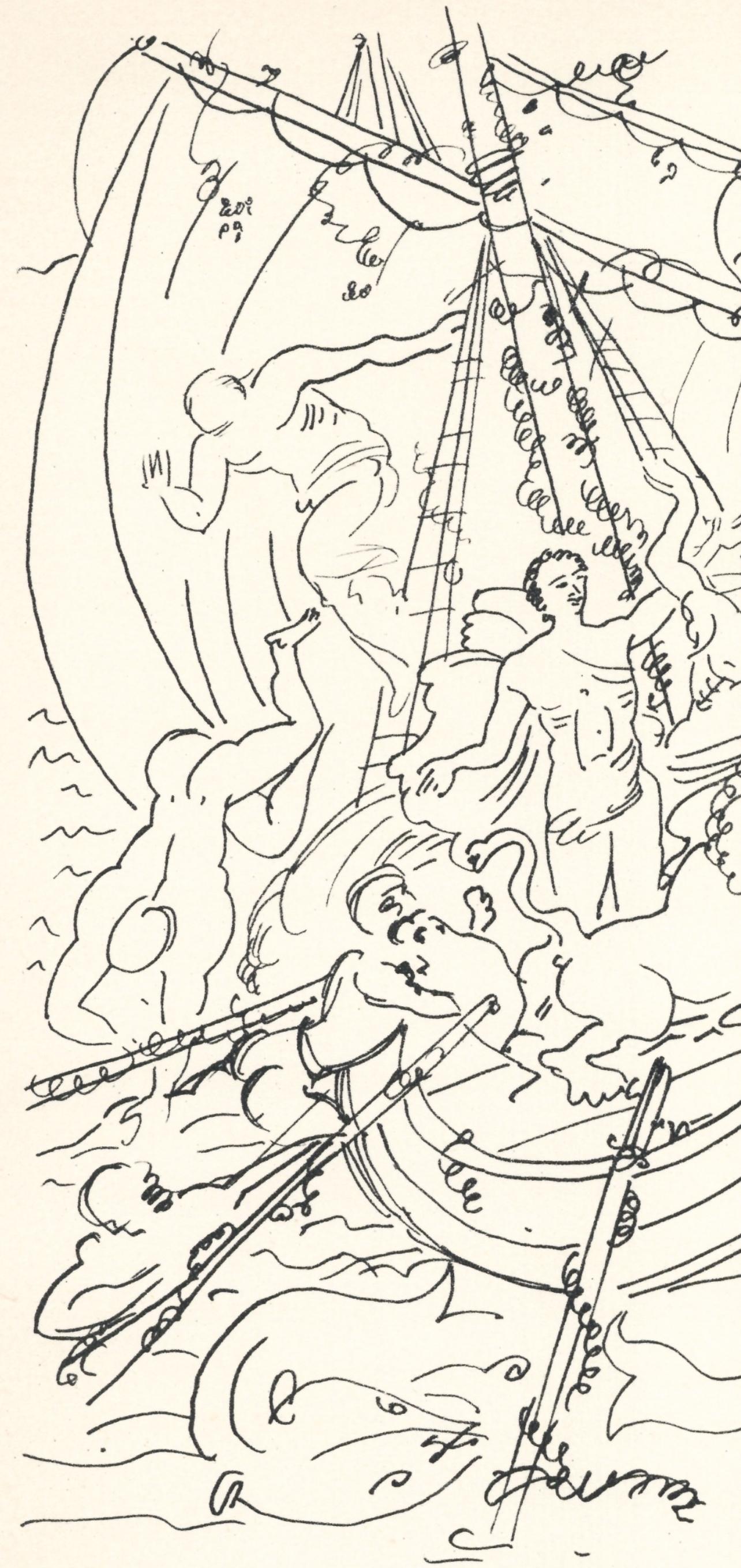 Derain, Enlevement de Dionysos, Vins, Fleurs et Flammes (after) - Print by André Derain
