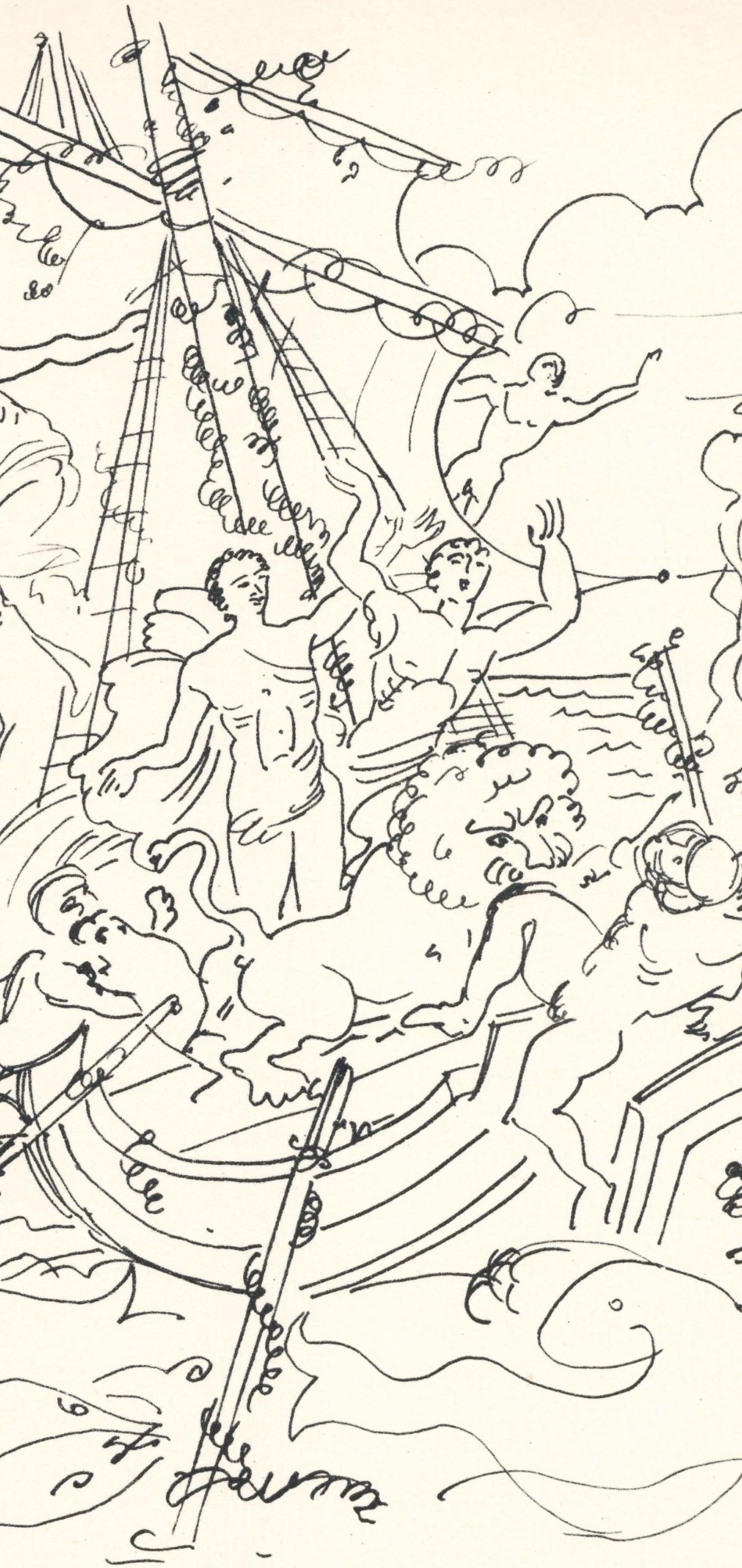 Derain, Enlevement de Dionysos, Vins, Fleurs et Flammes (after) - Modern Print by André Derain