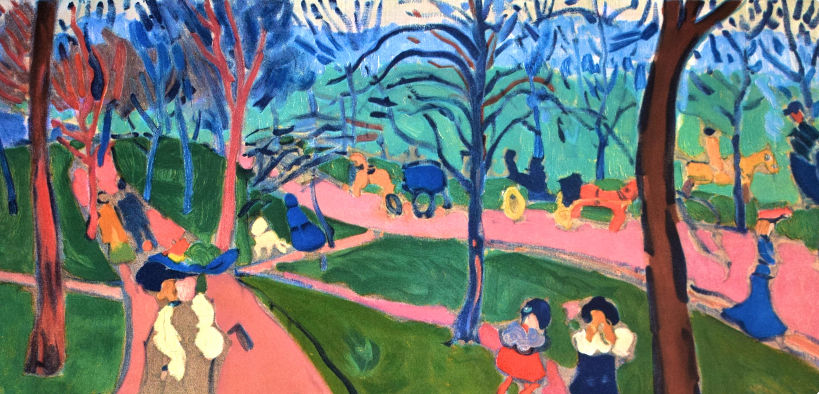 Derain, Hyde Park, Fauves, Collection Pierre Lévy (after) - Gray Landscape Print by André Derain