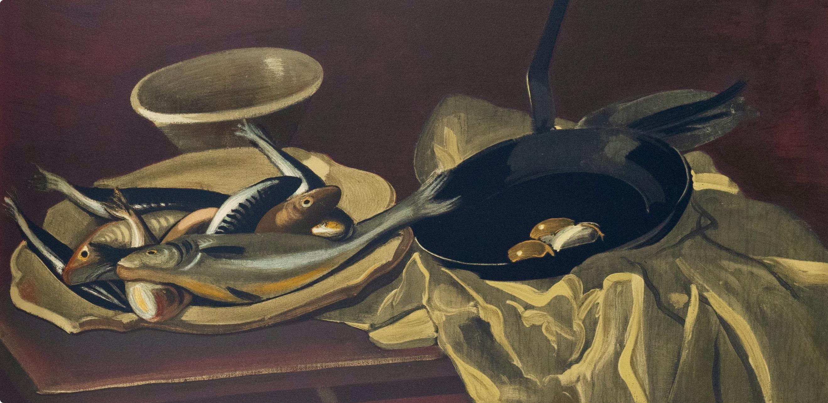 Derain, Nature morte aux Poissons et a La Poêle, Collection'S Pierre Lévy (dopo) - Print di André Derain