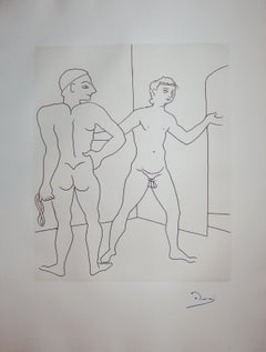 Entering the Sauna - Original etching - 1951