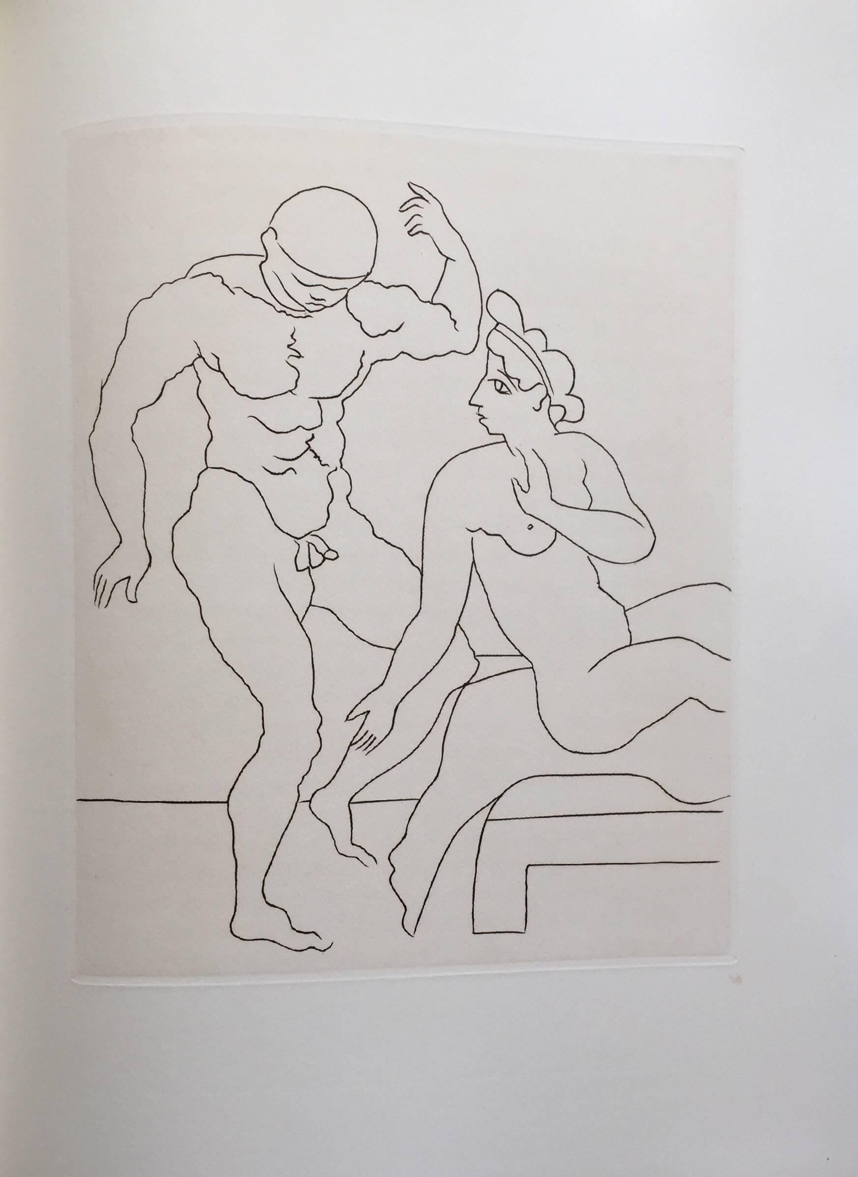 André Derain Nude Print – Erotice Radierung aus Le Satyricon 