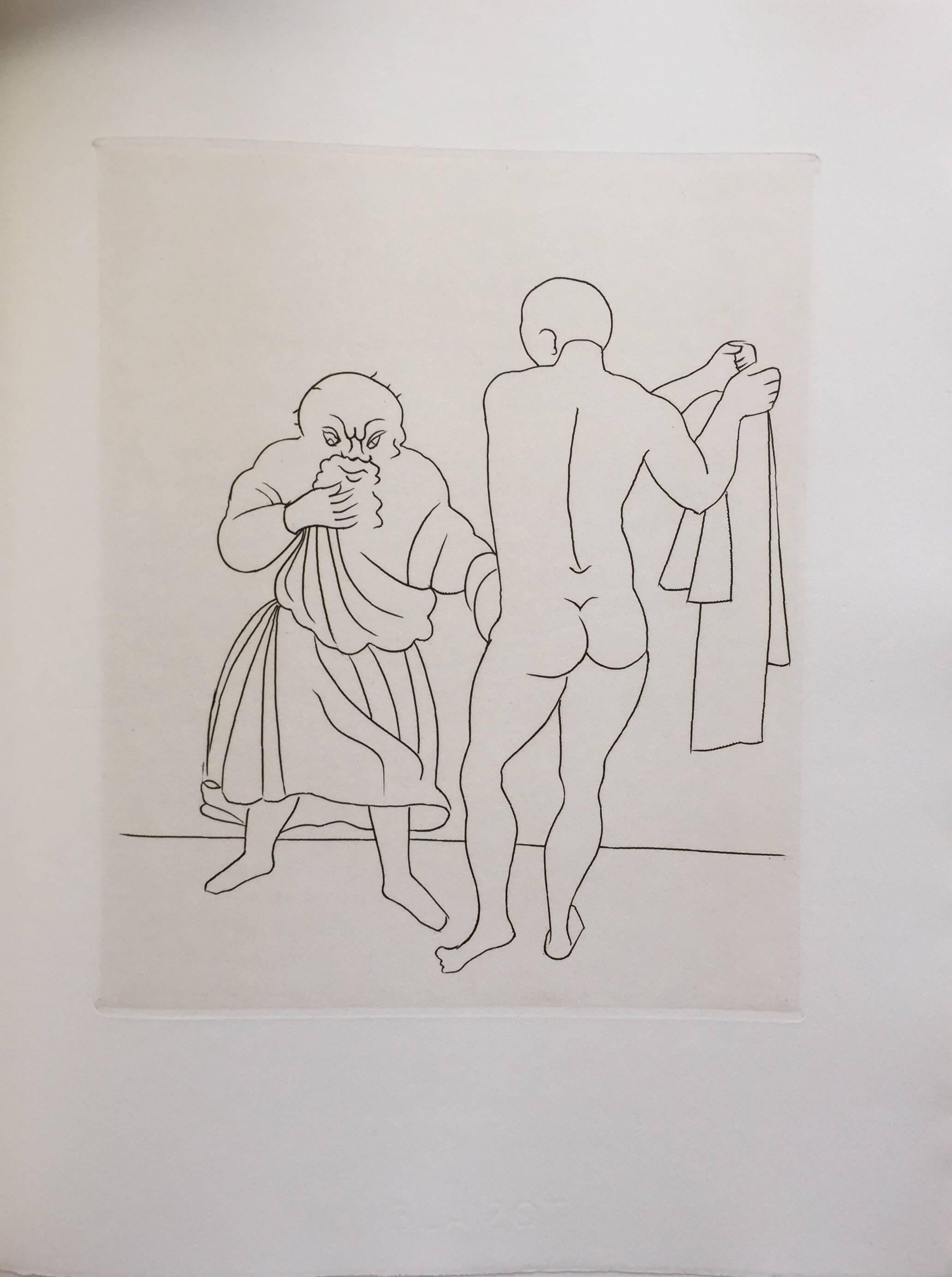 André Derain Figurative Print - Erotic Etching from Satyricon