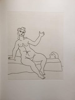 Erotic Female Nude - Etching from Le Satyricon