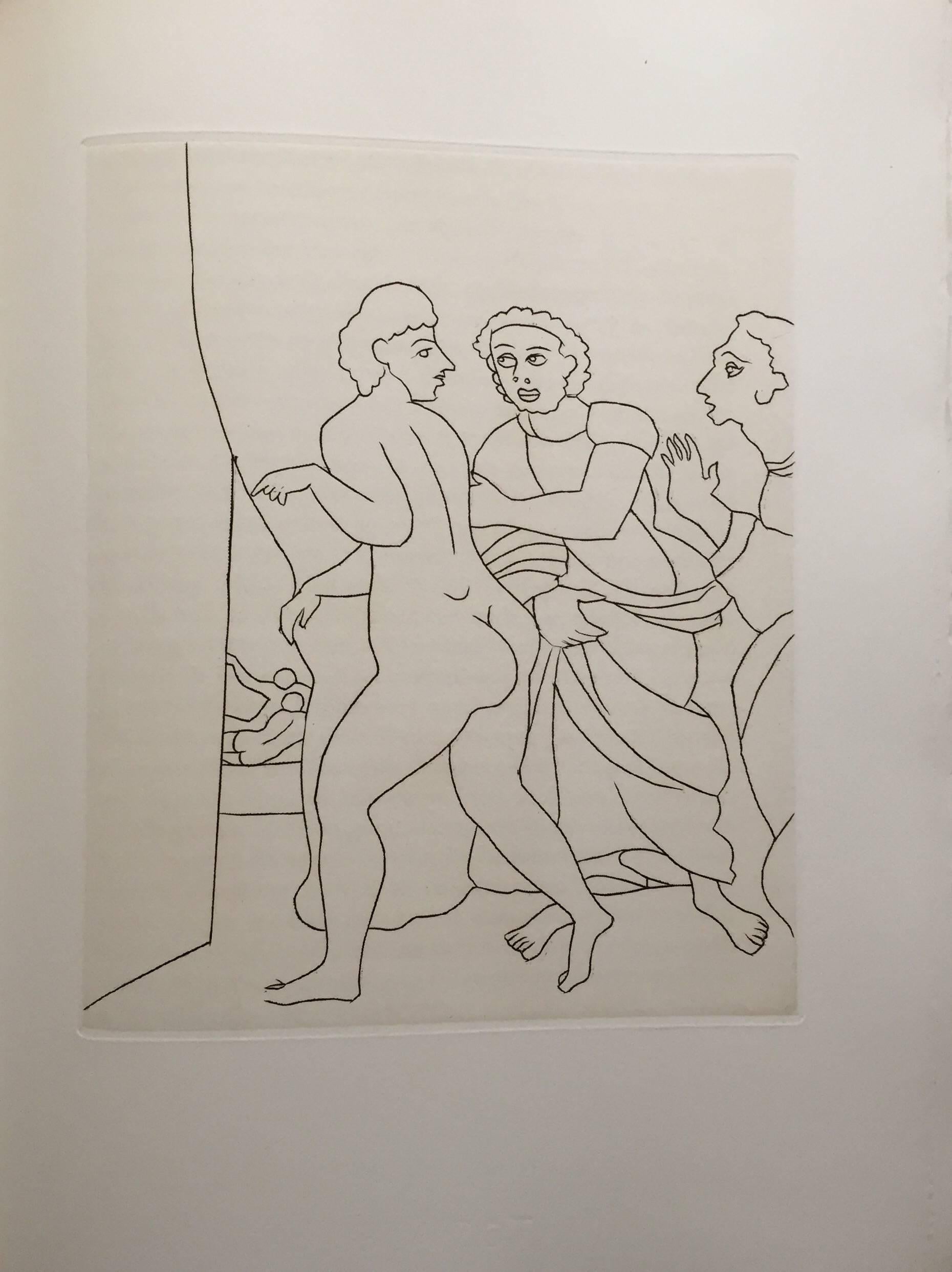 André Derain Figurative Print - Erotic Female Nude - Etching from Le Satyricon