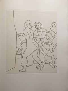 Erotic Female Nude - Etching from Le Satyricon