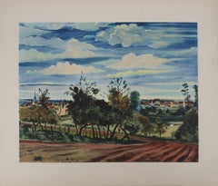 Fields around The Village, 1962 - Signed lithograph