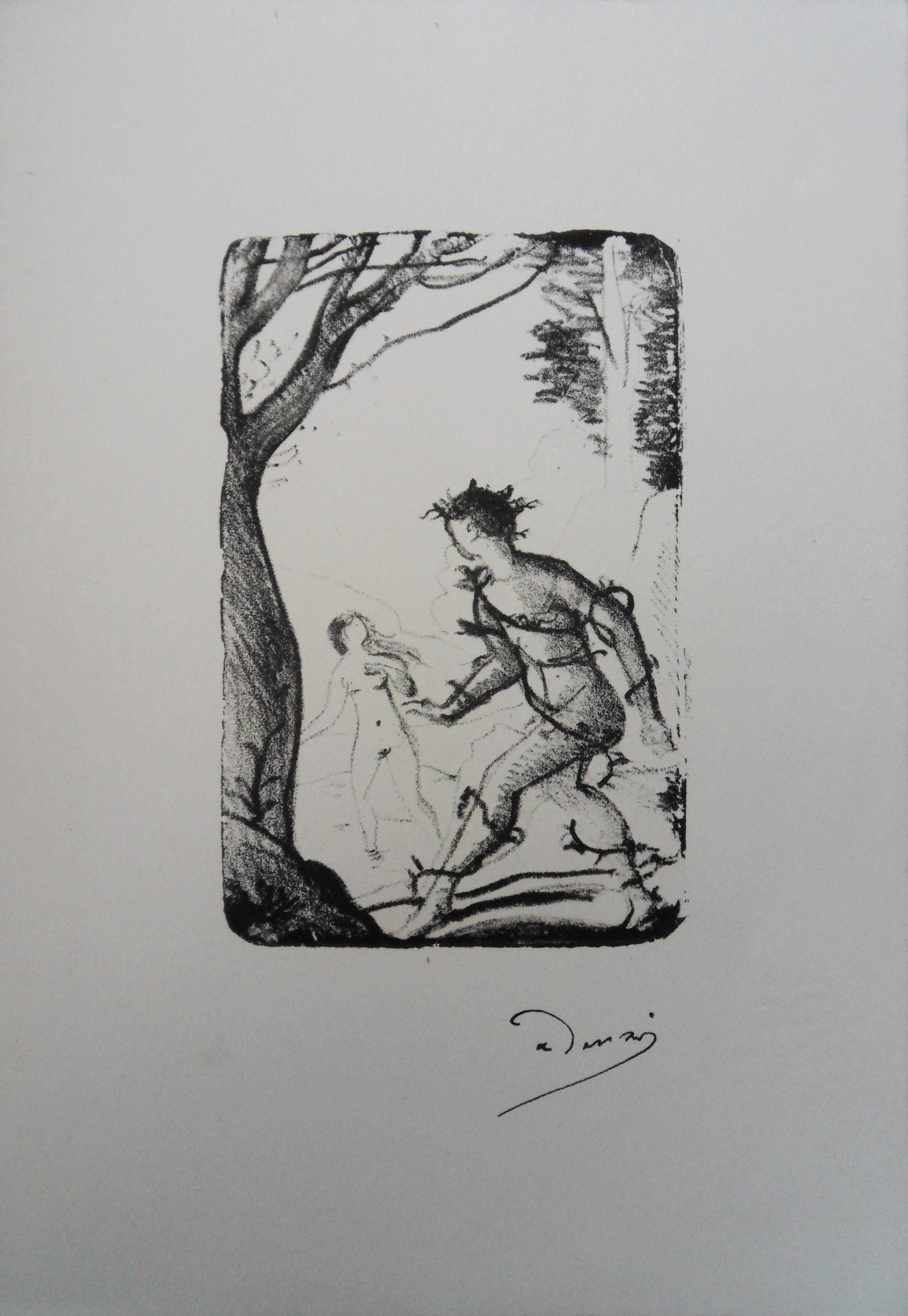 Incontro nella foresta - Litografia originale - Mourlot 1950 - Print Moderno di André Derain