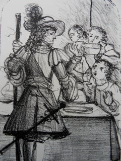 Moschettiere e bambini - Litografia, 1950