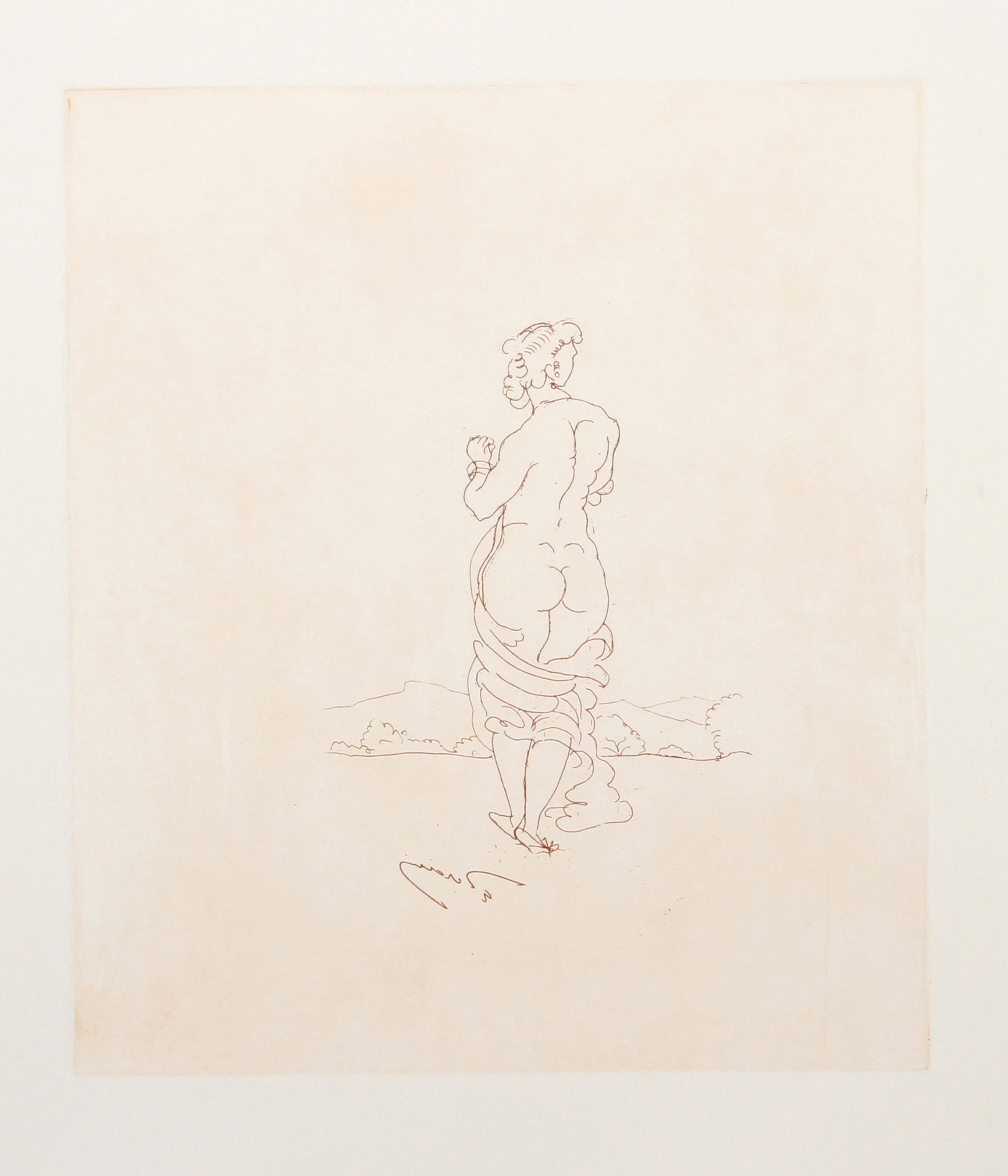 Nu de Dos, aguafuerte impresionista de André Derain