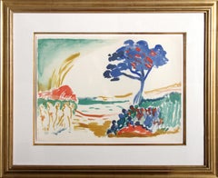 Paysage de l'Arbre Bleu, Impressionist Lithograph w/ Pochoir after Andre Derain