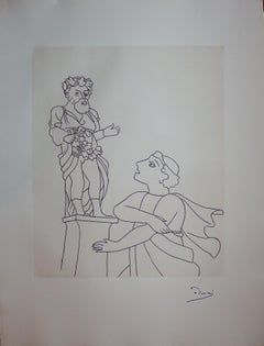 Prayer to a Divinity - Original etching - 1951