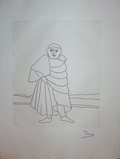 Priest in the Countryside - Original etching - 1951
