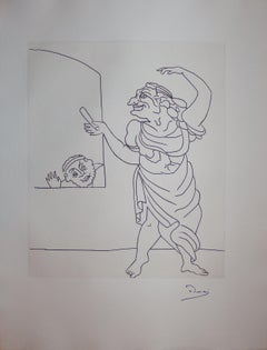 Rethoric : Actor on Stage - Original etching - 1951