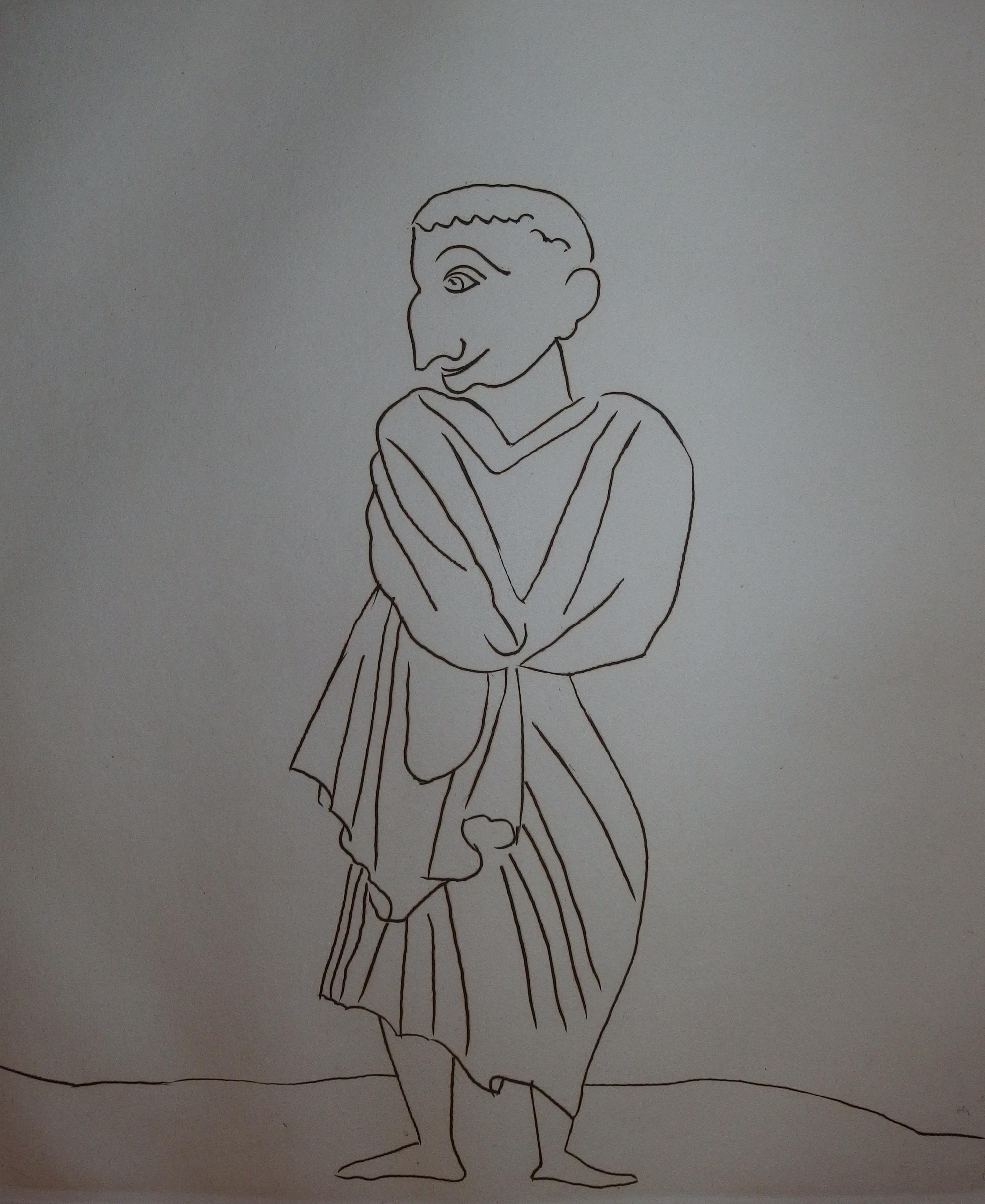 Romano in costume antico  - Acquaforte originale - 1951 - Print Moderno di André Derain