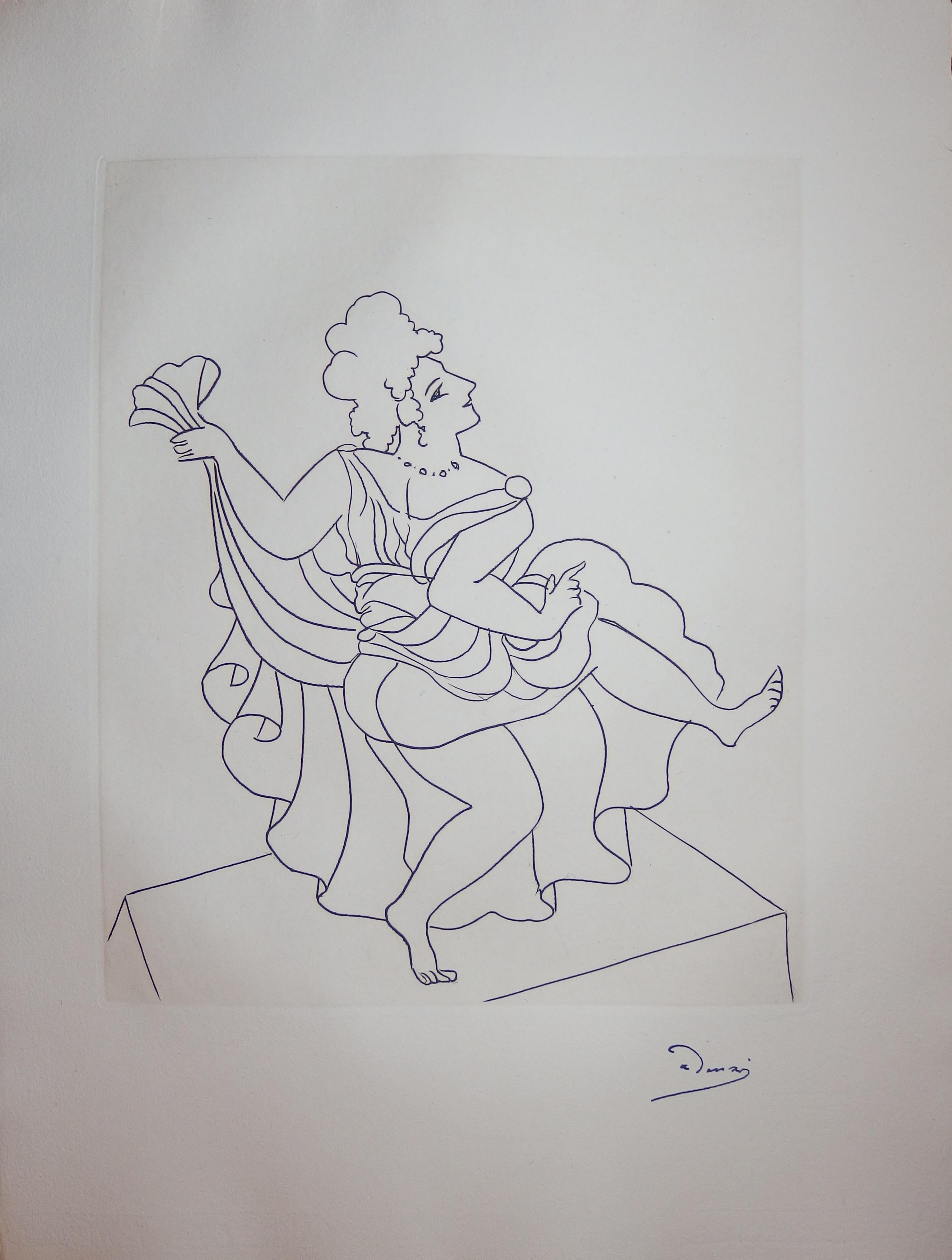 André Derain Figurative Print - Seductive Dancer - Original etching - 1951