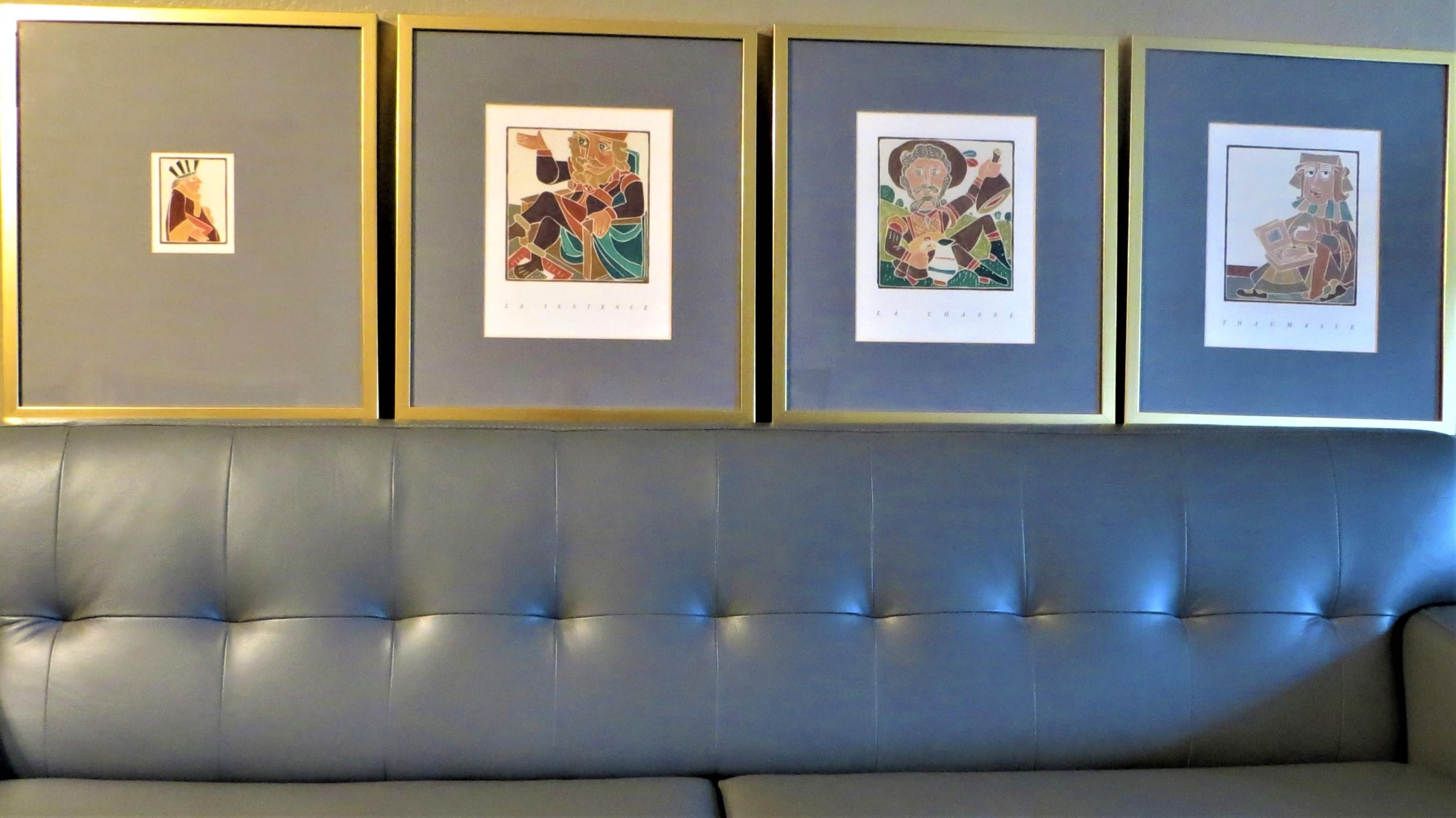 Set of Four Framed Wood Cut Prints After André Derain For Sale 1