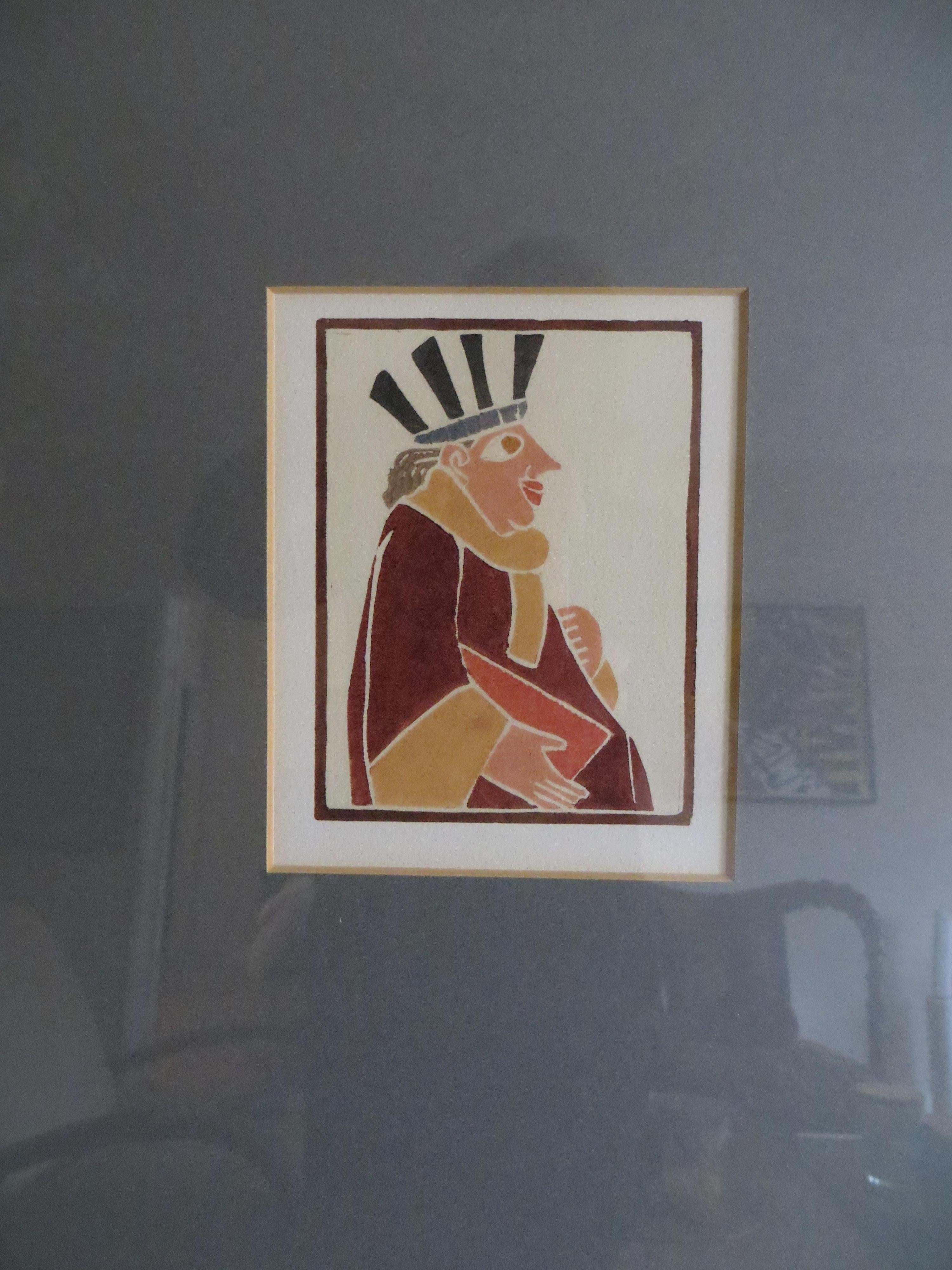 Set of Four Framed Wood Cut Prints After André Derain For Sale 8