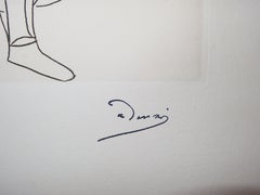 Soldato con la spada - Incisione originale - 1951