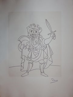 Soldier with a Sword - Original etching - 1951